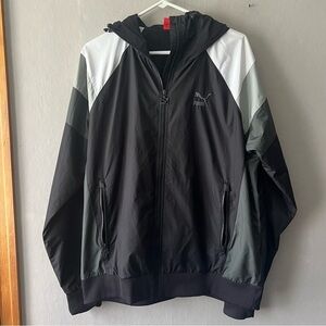 Puma Men’s Black and White Track Jacket Size Large